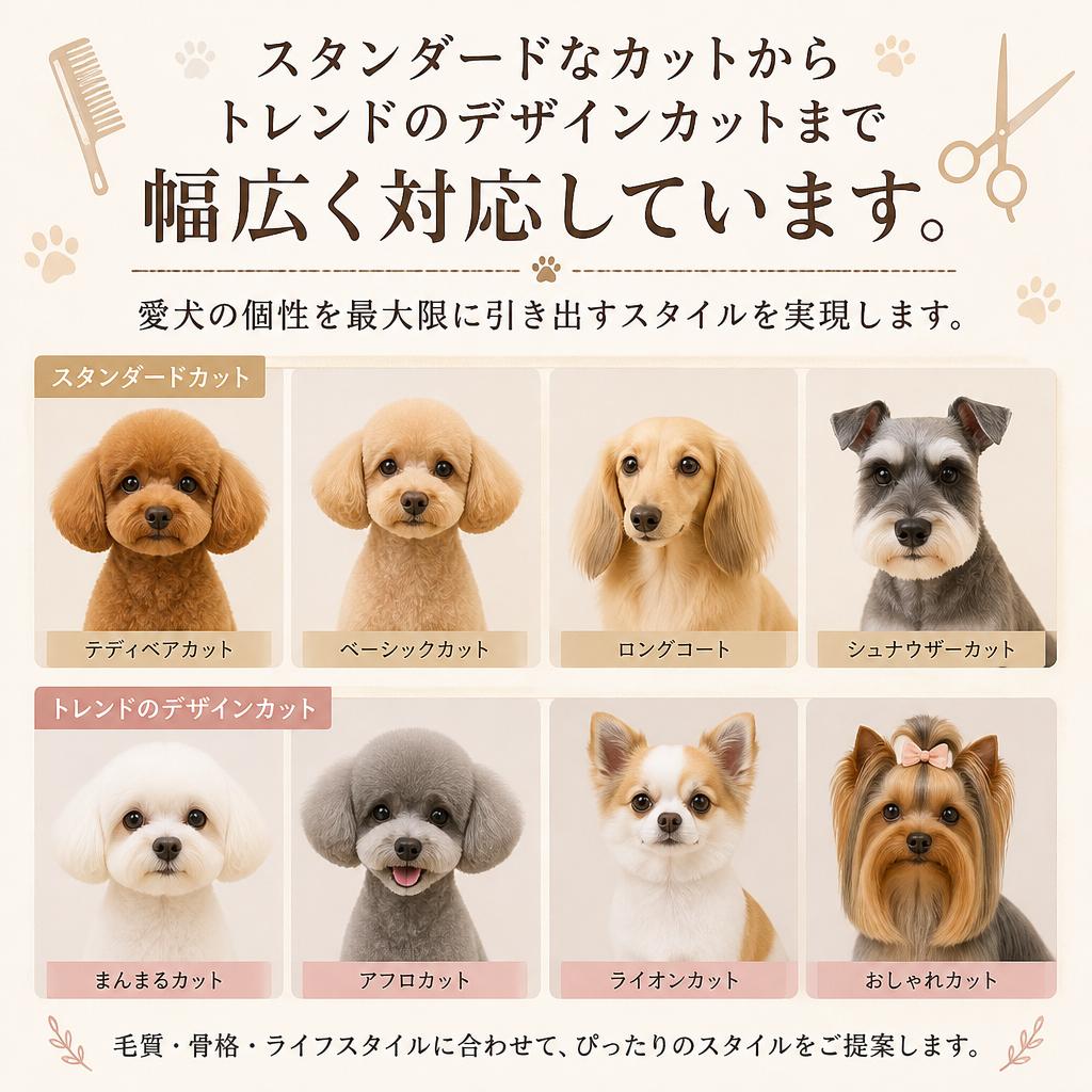豊富なカットスタイル